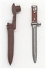 WWII Russian:  Bayonet / Fighting Knife with Sheath - 1:18 Scale Modular MTF Accessory for 3-3/4" Action Figures