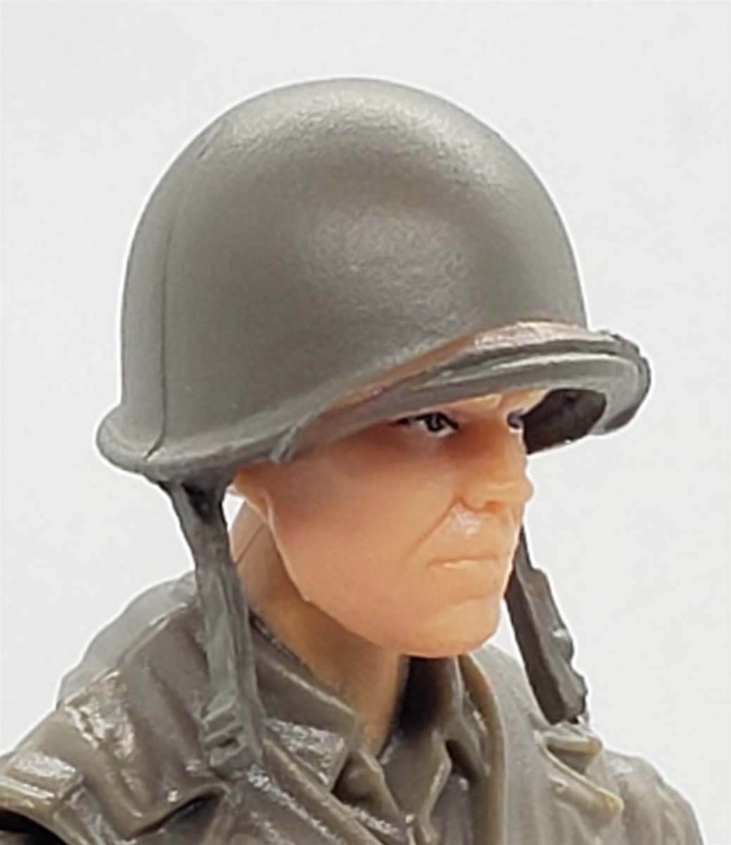 WWII US Army: M1 Helmet with Strap on Visor - 1:18 Scale Modular
