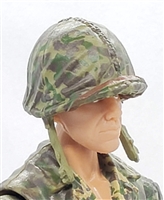 WWII US Marine: M1 Helmet with CAMO Cloth Cover - 1:18 Scale Modular MTF Accessory for 3-3/4" Action Figures