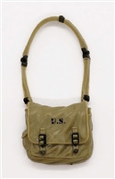 WWII US:  Satchel with Strap (Knapsack / Medic Bag) - 1:18 Scale Modular MTF Accessory for 3-3/4" Action Figures