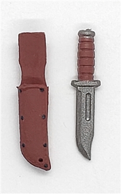 WWII US Marine:  Combat Knife with Sheath - 1:18 Scale Modular MTF Accessory for 3-3/4" Action Figures