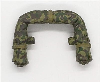 WWII US Marine:  Rolled Up Poncho/Tent (CAMO) for Backpack - 1:18 Scale Modular MTF Accessory for 3-3/4" Action Figures