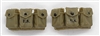 WWII US:   BAR Rifle Ammo Pouches (Set of TWO) - 1:18 Scale Modular MTF Accessories for 3-3/4" Action Figures