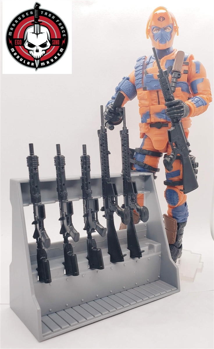 Deluxe 6 Slot Rifle Rack - 1:12 Scale Accessory for 6 Inch Action Figures