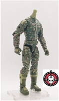 "Ambush-Ops MARK II" OLIVE GREEN CAMO (Cloth Legs/Forearms) MTF Male Trooper Body WITHOUT Head - 1:18 Scale Marauder Task Force Action Figure