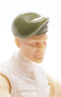 Headgear: Beret OLIVE GREEN BERET Version - 1:18 Scale Modular MTF Accessory for 3-3/4" Action Figures