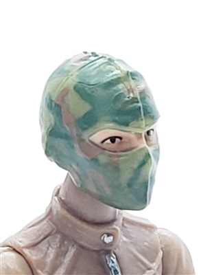 Female Head: Balaclava Mask OLIVE GREEN CAMO Version - 1:18 Scale MTF Valkyries Accessory for 3-3/4" Action Figures