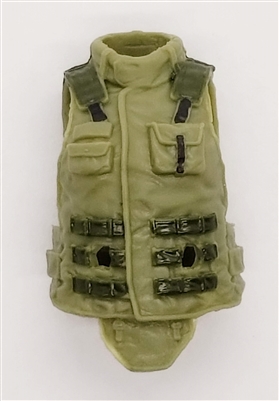Female Vest: High Collar Type OLIVE GREEN Version - 1:18 Scale Modular MTF Valkyries Accessory for 3-3/4" Action Figures