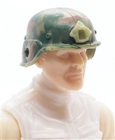 Headgear: LWH Combat Helmet CAMO OLIVE GREEN Version - 1:18 Scale Modular MTF Accessory for 3-3/4" Action Figures