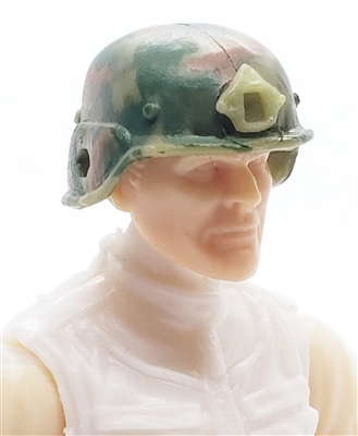 Headgear: LWH Combat Helmet CAMO OLIVE GREEN Version - 1:18 Scale Modular MTF Accessory for 3-3/4" Action Figures