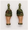 Male Forearms: Bare with CAMO OLIVE GREEN Rolled Up Sleeves Light Skin Tone - Right AND Left (Pair) - 1:18 Scale MTF Accessory for 3-3/4" Action Figures