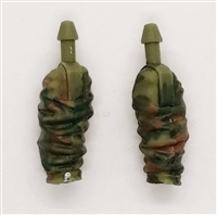 Male Forearms: CAMO OLIVE GREEN Cloth Forearms (NO Armor) - Right AND Left (Pair) - 1:18 Scale MTF Accessory for 3-3/4" Action Figures
