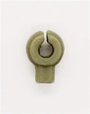 "C-Clip" Universal Modular Mounting Peg: OLIVE Green Version - 1:18 Scale MTF Accessory for 3 3/4 Inch Action Figures