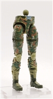 Female Legs WITH Waist: OLIVE GREEN CAMO Legs  - Right AND Left Legs WITH Waist - 1:18 Scale MTF Valkyries Accessory for 3-3/4" Action Figures