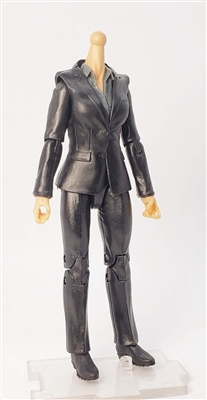 "Agency-Ops" Valkyries BLACK SUIT & GRAY SHIRT with LIGHT Skin Tone Female WITHOUT Head - 1:18 Scale Marauder Task Force Action Figure
