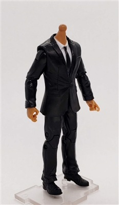 "Agency-Ops" BLACK SUIT & WHITE SHIRT with TAN Skin Tone Male WITHOUT Head - 1:18 Scale Marauder Task Force Action Figure