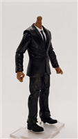 "Agency-Ops" BLACK SUIT & WHITE SHIRT with DARK Skin Tone Male WITHOUT Head - 1:18 Scale Marauder Task Force Action Figure