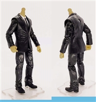 "Agency-Ops" BLACK SUIT & WHITE SHIRT with LIGHT TAN (Asian) Skin Tone Male WITHOUT Head - 1:18 Scale Marauder Task Force Action Figure