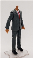 "Agency-Ops" GRAY SUIT & WHITE SHIRT with TAN Skin Tone Male WITHOUT Head - 1:18 Scale Marauder Task Force Action Figure