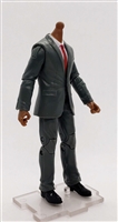 "Agency-Ops" GRAY SUIT & WHITE SHIRT with DARK Skin Tone Male WITHOUT Head - 1:18 Scale Marauder Task Force Action Figure
