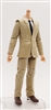 "Agency-Ops" TAN SUIT & WHITE SHIRT with LIGHT Skin Tone Male WITHOUT Head - 1:18 Scale Marauder Task Force Action Figure