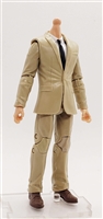 "Agency-Ops" TAN SUIT & WHITE SHIRT with LIGHT Skin Tone Male WITHOUT Head - 1:18 Scale Marauder Task Force Action Figure