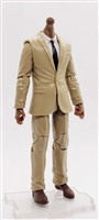 "Agency-Ops" TAN SUIT & WHITE SHIRT with DARK Skin Tone Male WITHOUT Head - 1:18 Scale Marauder Task Force Action Figure