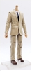 "Agency-Ops" TAN SUIT & WHITE SHIRT with LIGHT-TAN (ASIAN) Skin Tone Male WITHOUT Head - 1:18 Scale Marauder Task Force Action Figure