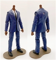 "Agency-Ops" BLUE SUIT & WHITE SHIRT with DARK Skin Tone Male WITHOUT Head - 1:18 Scale Marauder Task Force Action Figure