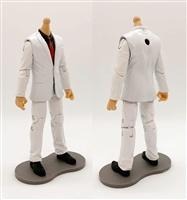 "Agency-Ops" WHITE SUIT, BLACK SHIRT & RED TIE with LIGHT Skin Tone Male WITHOUT Head - 1:18 Scale Marauder Task Force Action Figure