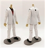 "Agency-Ops" WHITE SUIT, BLACK SHIRT & RED TIE with LIGHT TAN (Asian) Skin Tone Male WITHOUT Head - 1:18 Scale Marauder Task Force Action Figure