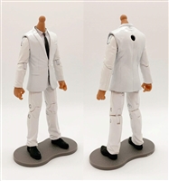 "Agency-Ops" WHITE SUIT, WHITE SHIRT & BLACK TIE with TAN Skin Tone Male WITHOUT Head - 1:18 Scale Marauder Task Force Action Figure
