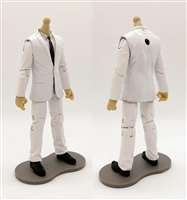 "Agency-Ops" WHITE SUIT, WHITE SHIRT & BLACK TIE with LIGHT TAN (Asian) Skin Tone Male WITHOUT Head - 1:18 Scale Marauder Task Force Action Figure