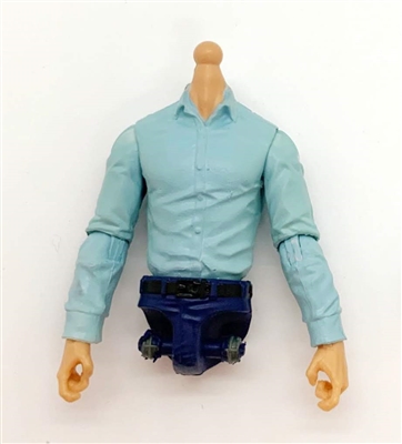 Male Dress Shirt Torso: LIGHT BLUE with LIGHT Skin Tone (NO Legs OR Head) - 1:18 Scale Marauder Task Force Accessory