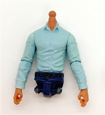 Male Dress Shirt Torso: LIGHT BLUE with TAN Skin Tone (NO Legs OR Head) - 1:18 Scale Marauder Task Force Accessory