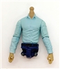 Male Dress Shirt Torso: LIGHT BLUE with LIGHT TAN (Asian) Skin Tone (NO Legs OR Head) - 1:18 Scale Marauder Task Force Accessory