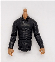Male Dress Shirt Torso: BLACK with BLACK Waist andTAN Skin Tone (NO Legs OR Head) - 1:18 Scale Marauder Task Force Accessory