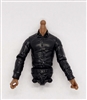 Male Dress Shirt Torso: BLACK with BLACK Waist and DARK Skin Tone (NO Legs OR Head) - 1:18 Scale Marauder Task Force Accessory