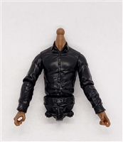 Male Dress Shirt Torso: BLACK with BLACK Waist and DARK Skin Tone (NO Legs OR Head) - 1:18 Scale Marauder Task Force Accessory
