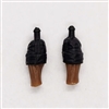 Male Forearms: Dress Shirt with BLACK Rolled Up Sleeves Dark Skin Tone - Right AND Left (Pair) - 1:18 Scale MTF Accessory for 3-3/4" Action Figures