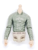 Male Dress Shirt Torso: GREEN with TAN Waist and LIGHT Skin Tone (NO Legs OR Head) - 1:18 Scale Marauder Task Force Accessory