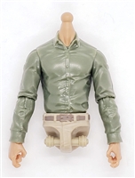 Male Dress Shirt Torso: GREEN with TAN Waist and TAN Skin Tone (NO Legs OR Head) - 1:18 Scale Marauder Task Force Accessory