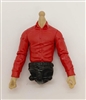 Male Dress Shirt Torso: RED with BLACK Waist and LIGHT TAN (Asian) Skin Tone (NO Legs OR Head) - 1:18 Scale Marauder Task Force Accessory