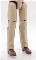 Male Legs: TAN Agency Ops DRESS SUIT Legs - Right AND Left Pair-NO WAIST-LEGS ONLY - 1:18 Scale MTF Accessory for 3-3/4" Action Figures