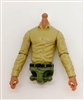 Male Dress Shirt Torso: TAN with GREEN Waist and TAN Skin Tone (NO Legs OR Head) - 1:18 Scale Marauder Task Force Accessory