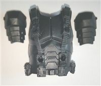 Male Vest: Armor Type BLACK Version - 1:18 Scale Modular MTF Accessory for 3-3/4" Action Figures