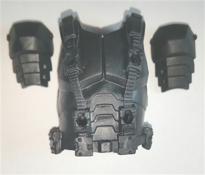 Male Vest: Armor Type BLACK Version - 1:18 Scale Modular MTF Accessory for 3-3/4" Action Figures