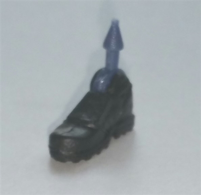 Footwear: Right Black Boot with Black Armor - 1:18 Scale MTF Accessory for 3-3/4" Action Figures