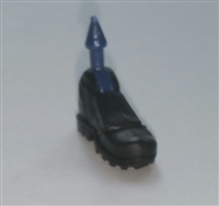 Footwear: Left Black Boot with Black Armor - 1:18 Scale MTF Accessory for 3-3/4" Action Figures
