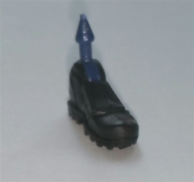 Footwear: Left Black Boot with Black Armor - 1:18 Scale MTF Accessory for 3-3/4" Action Figures